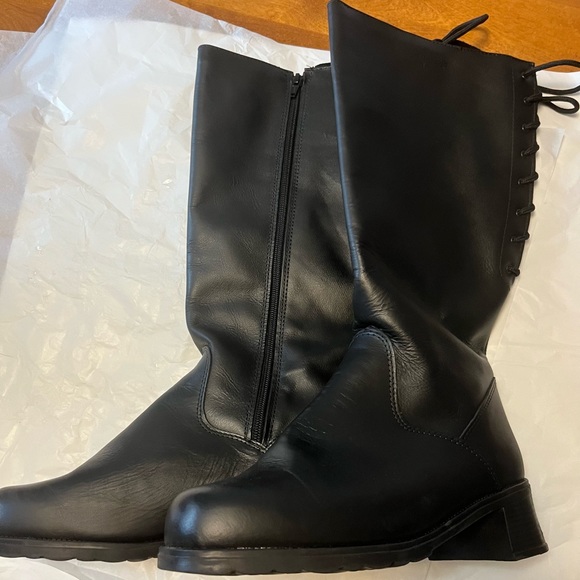 Martino Canada Lace/ Zip Riding Boot Equestrian, Moto Sz 10 wide - Picture 5 of 13